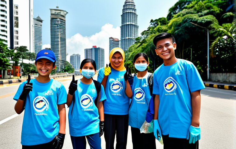 Community Youth Program**

"A diverse group of Malaysian teenagers participating in a community cleanup event in Kuala Lumpur, fully clothed in appropriate attire, wearing gloves and carrying trash bags, smiles on their faces, cityscape in the background, bright sunny day, safe for work, appropriate content, professional, modest, family-friendly, perfect anatomy, correct proportions, natural pose, well-formed hands, proper finger count, natural body proportions."

**