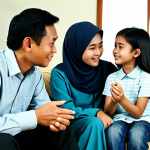 Family Support**

"A warm and inviting scene of a Malaysian family, fully clothed and in modest attire, gathered in their living room. The teenage daughter is sharing something with her parents, who are listening attentively. The environment is a comfortable and well-lit home. Safe for work, appropriate content, professional, perfect anatomy, natural proportions, well-formed hands, proper finger count, modest clothing."

**