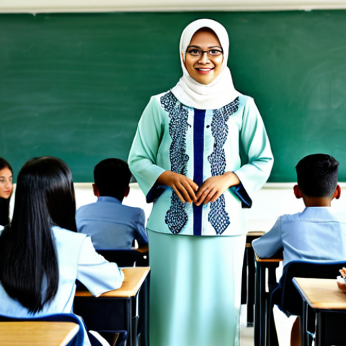 청소년지도사 윤리와 직업의식 - **

"A professional Malaysian teacher in a modest baju kurung, standing in a brightly lit classroom ...